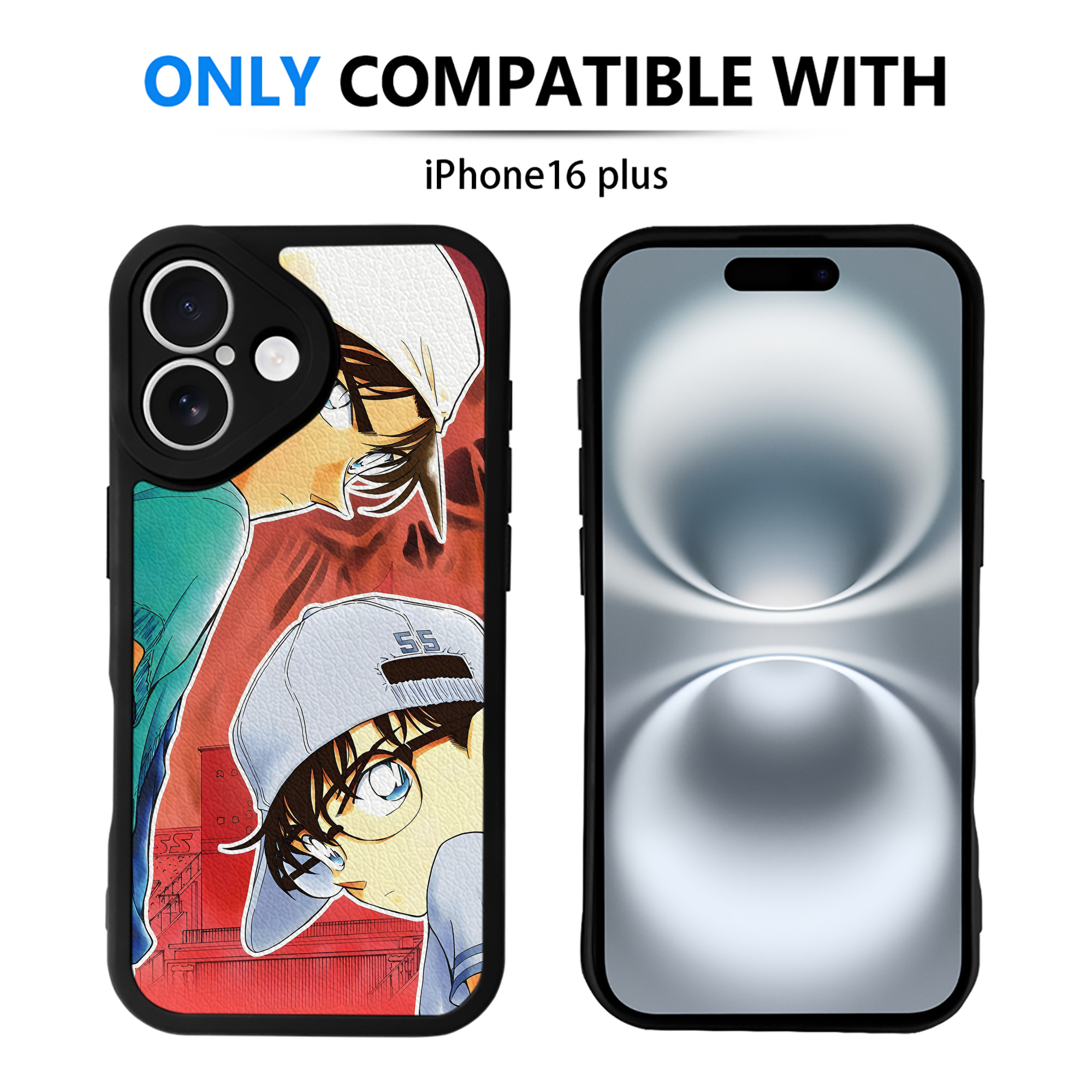 （画像用） 名探偵コナン Detective Conan 【iPhone 16シリーズ対応】シリコンスマホケース（レザー調） 材質：シリコン